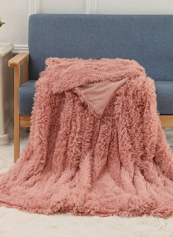 بطانية مريحة قطيفة بملمس ناعم cotton خوخي 130x160سم - Image 2