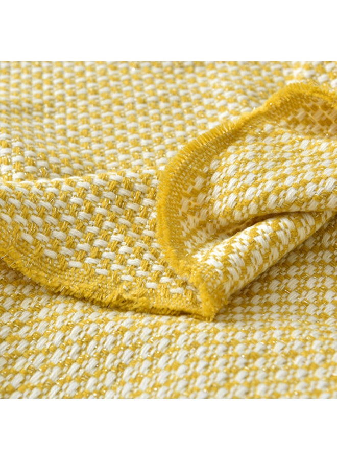 Tassel Design Supple Casual Knitted Blanket polyester Yellow 130x200cm - Image 4
