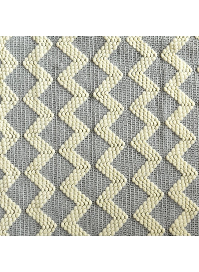 Wave Pattern Casual Knitted Blanket polyester Grey 120x200cm - Image 4