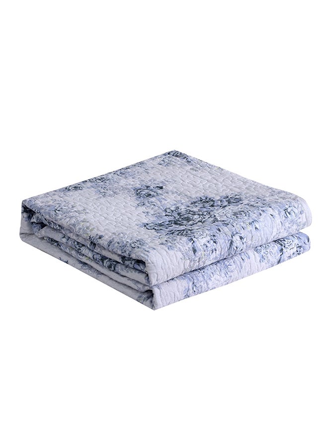 بطانية ناعمة بنقشة الزهور cotton أبيض 150x200سم  - Image 1