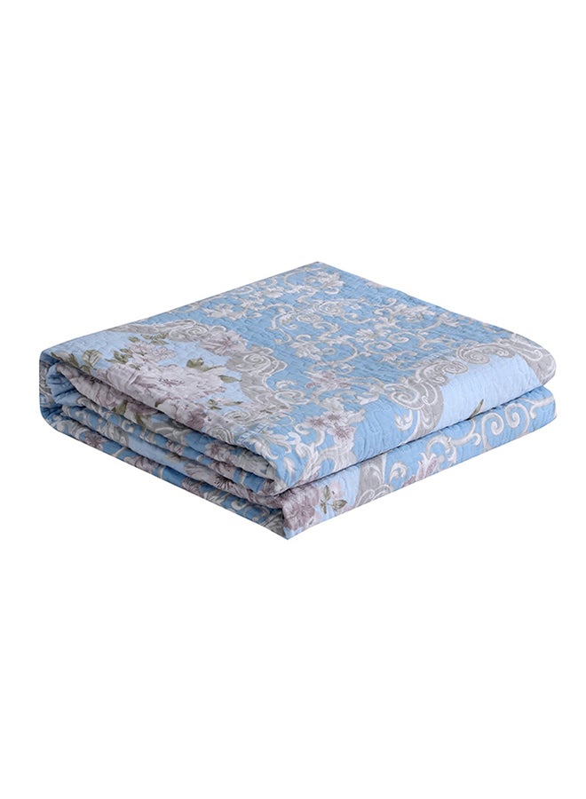 بطانية ناعمة مزينة بنقشة زهور cotton أزرق 150x200سم  - Image 1