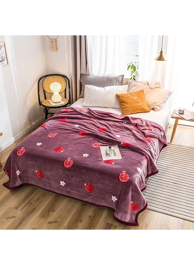 بطانية كاجوال سميكة مزينة بطبعة فاكهة cotton متعدد الألوان 180x200سم  - Image 3