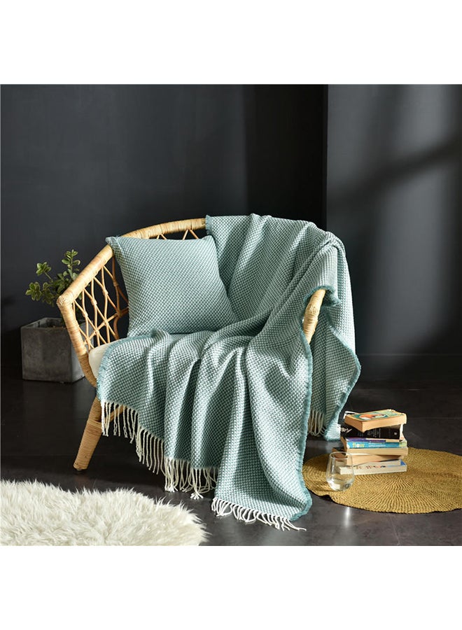 Knitted Throw Blanket polyester Blue 130x200cm  - Image 2