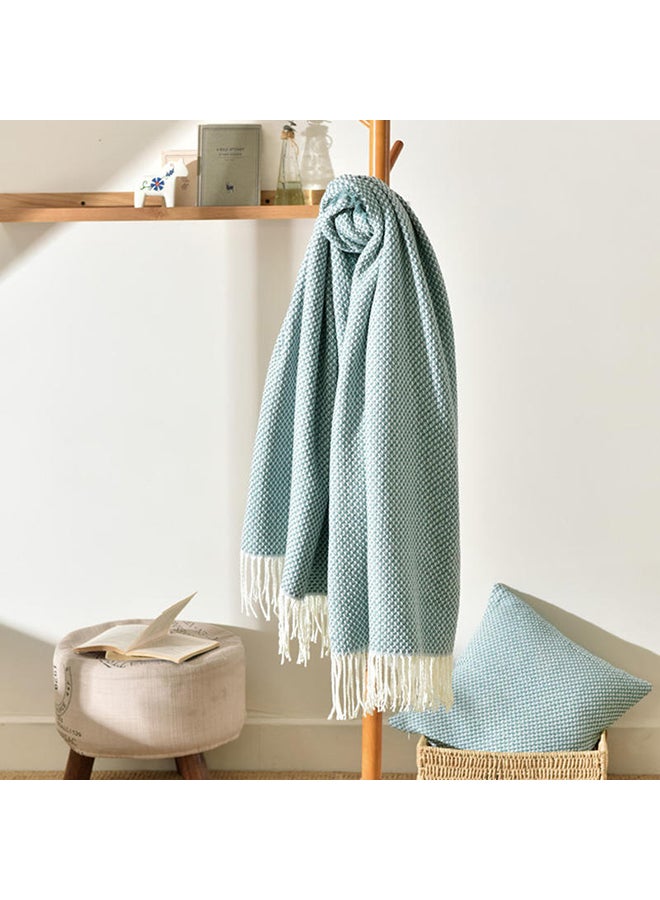 Knitted Throw Blanket polyester Blue 130x200cm  - Image 3