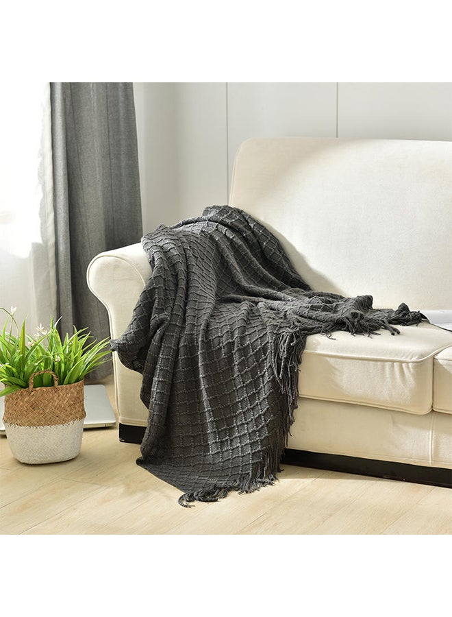 بطانية تدفئة للزينة بنمط ماسي polyester رمادي 130x150سم - Image 1