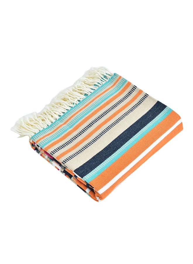بطانية مزينة بنقشة خطوط ملونة polyester متعدد الألوان 130x150سم - Image 1