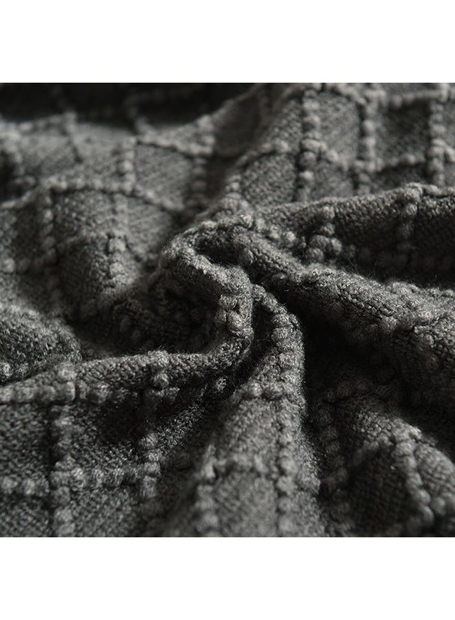 بطانية تدفئة للزينة بنمط ماسي polyester رمادي 130x150سم - Image 3