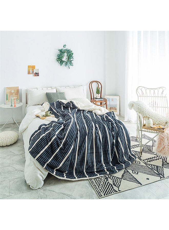 بطانية ناعمة مزينة بنقشة مخططة cotton متعدد الألوان 150x200سم  - Image 1