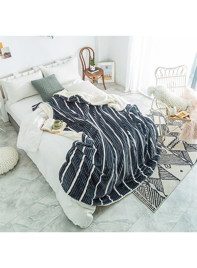 بطانية ناعمة مزينة بنقشة مخططة cotton متعدد الألوان 150x200سم  - Image 3