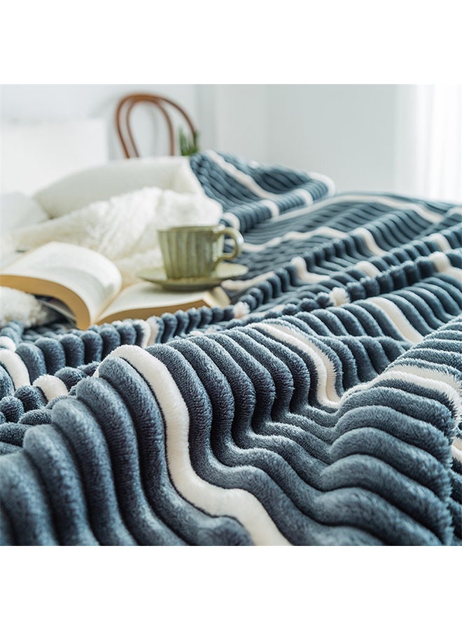 بطانية ناعمة مزينة بنقشة مخططة cotton متعدد الألوان 150x200سم  - Image 4