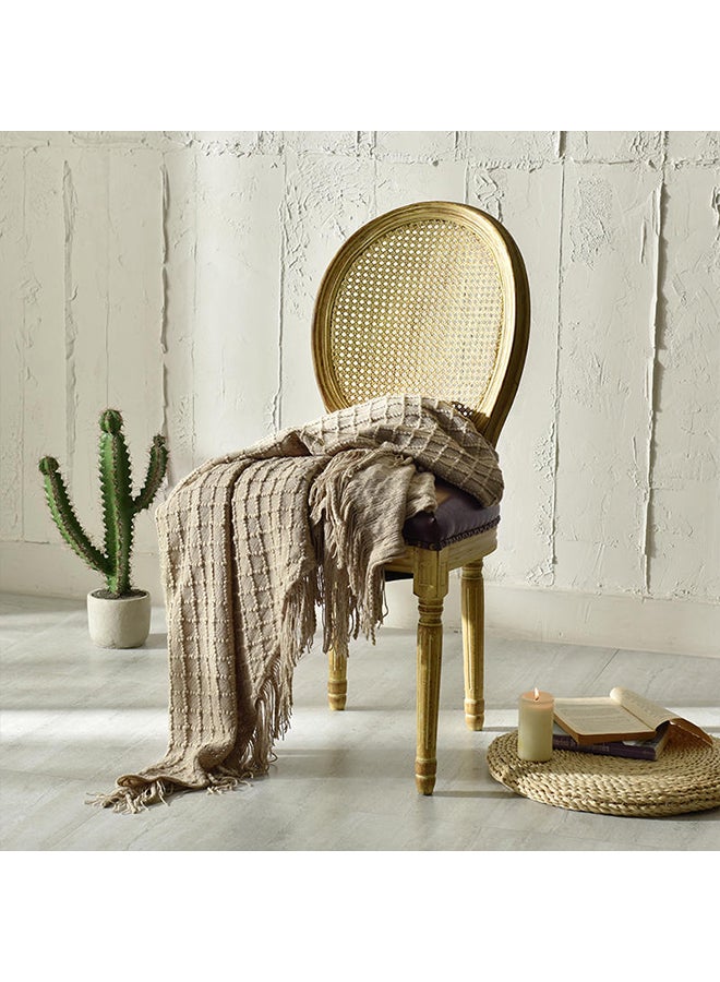 Knitted Throw Blanket polyester Beige 130x150cm  - Image 2