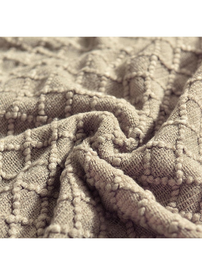 Knitted Throw Blanket polyester Beige 130x150cm  - Image 5