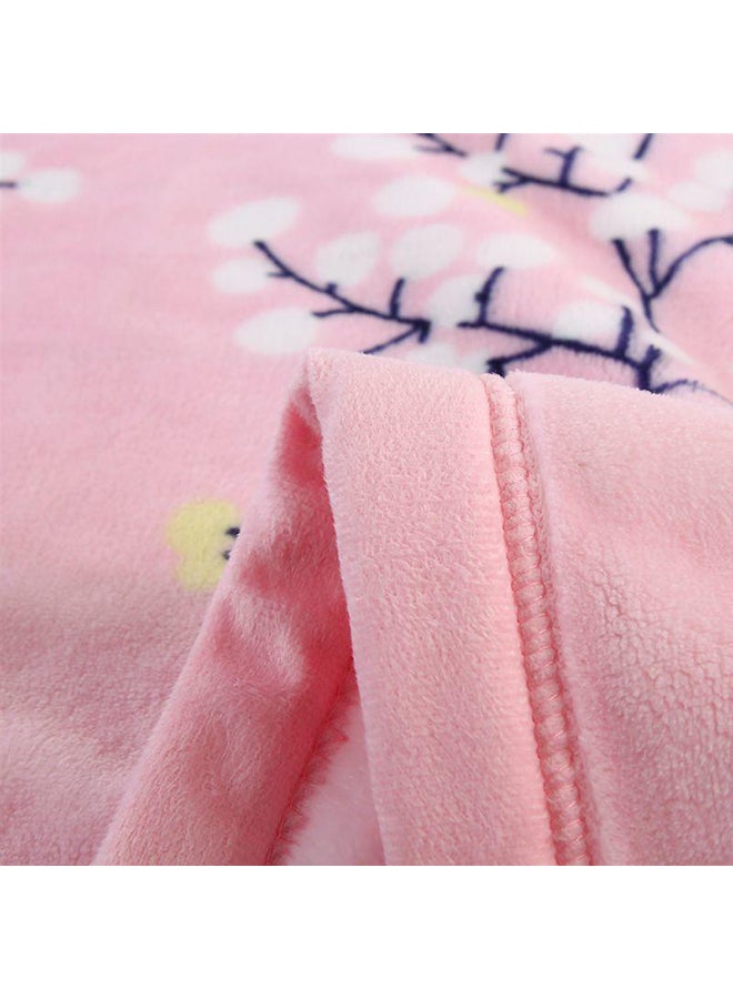 Plant Pattern Soft Blanket cotton Pink 180x230cm - Image 5