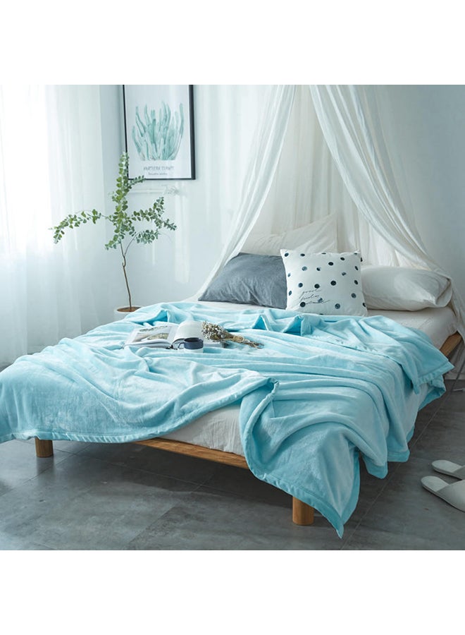 بطانية مريحة بلون سادة cotton أزرق 200x230سم  - Image 1