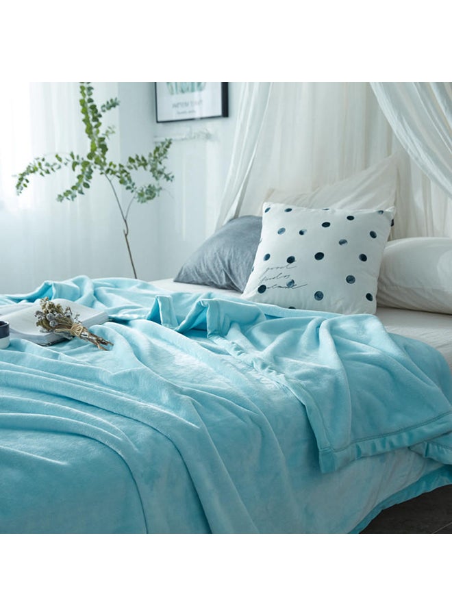 بطانية مريحة بلون سادة cotton أزرق 200x230سم  - Image 2