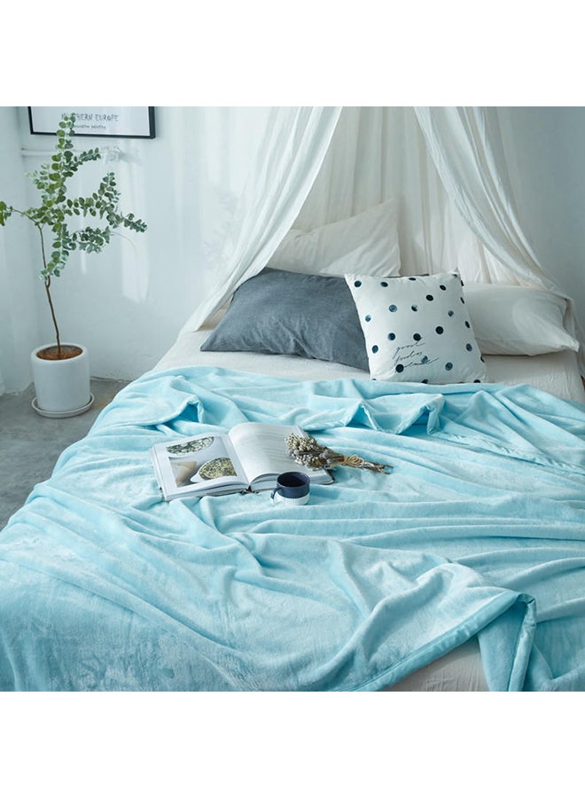 بطانية مريحة بلون سادة cotton أزرق 200x230سم  - Image 4