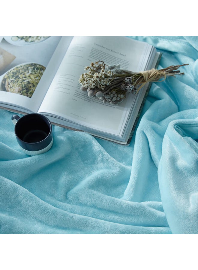 بطانية مريحة بلون سادة cotton أزرق 200x230سم  - Image 5