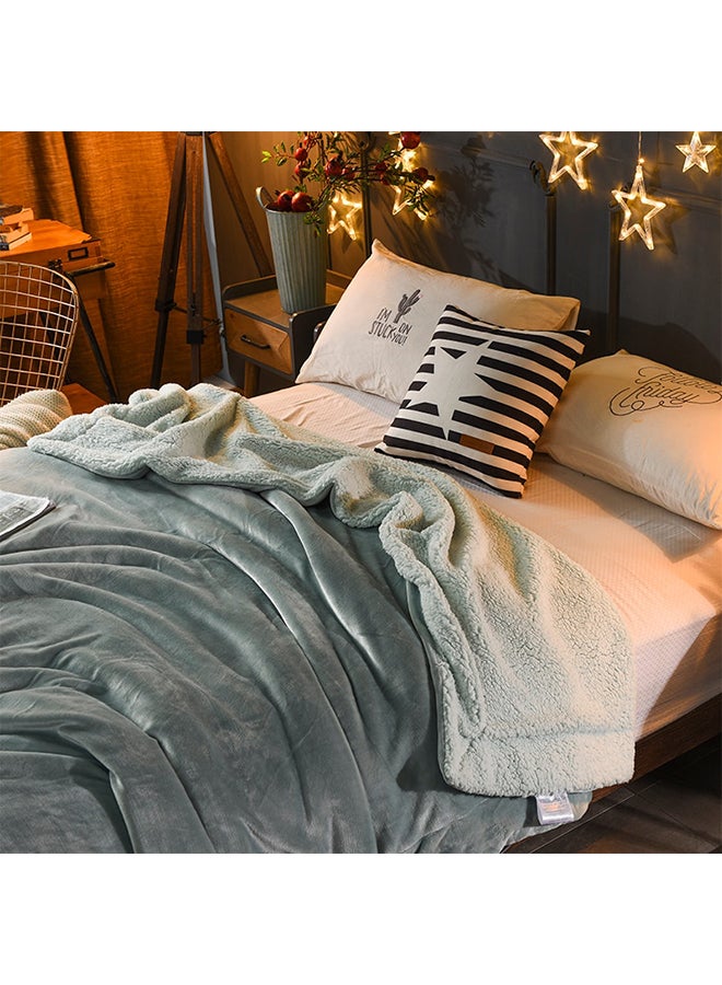 بطانية سميكة بوجهين cotton أخضر 150x200سم  - Image 2