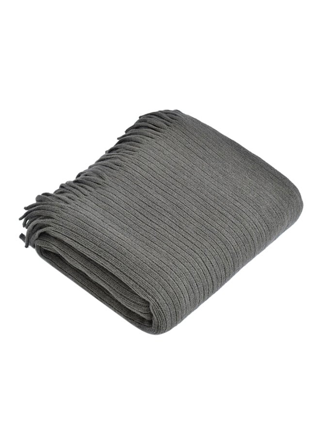 Generic Casual Knitted Solid Color Soft Blanket Polyester Dark Grey 125x150centimeter  - Image 1