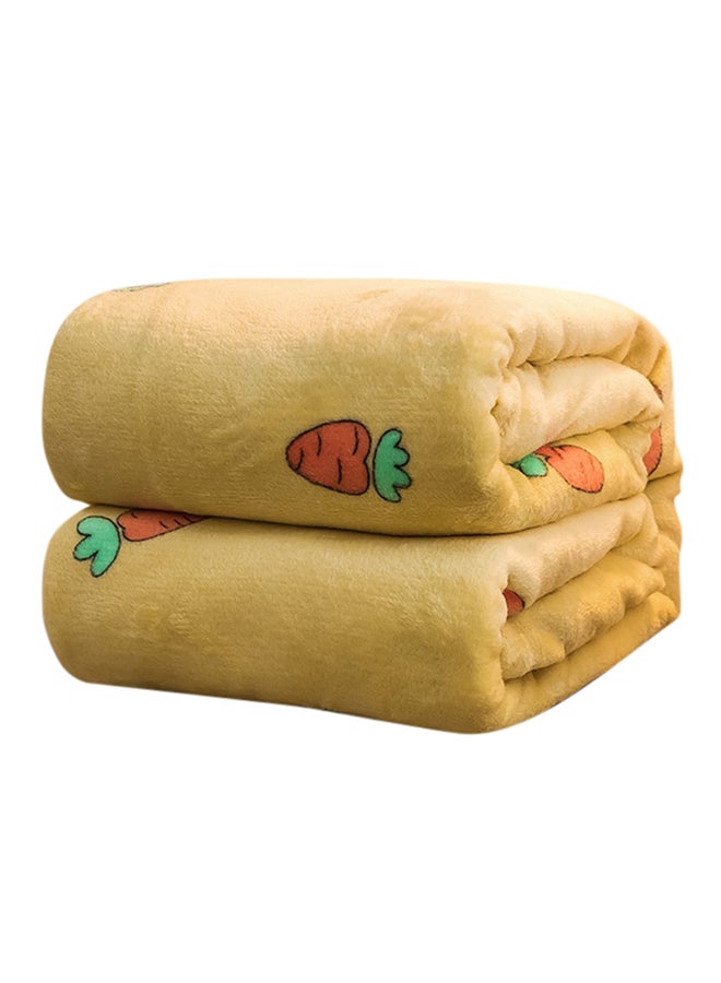 Carrots Pattern Supple Comfy Sleeping Blanket cotton Yellow 150x200cm - Image 1