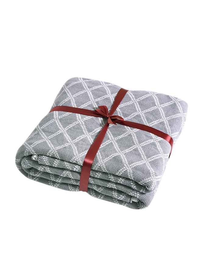 Casual Home Use Warm Throw Blanket cotton Grey 130x160cm - Image 1