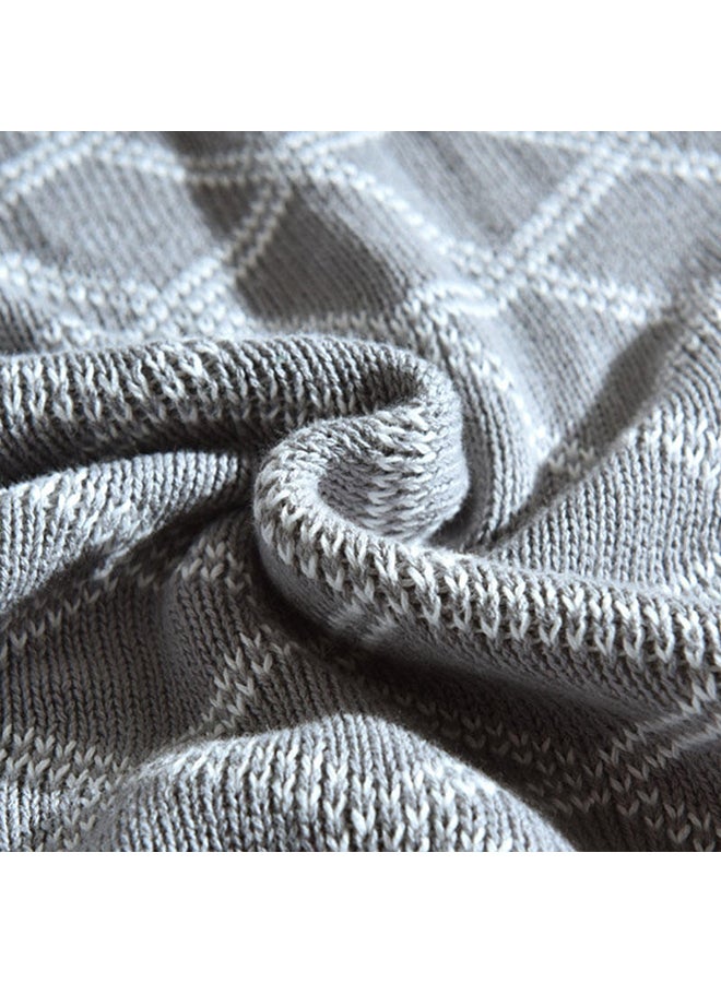 Casual Home Use Warm Throw Blanket cotton Grey 130x160cm - Image 4