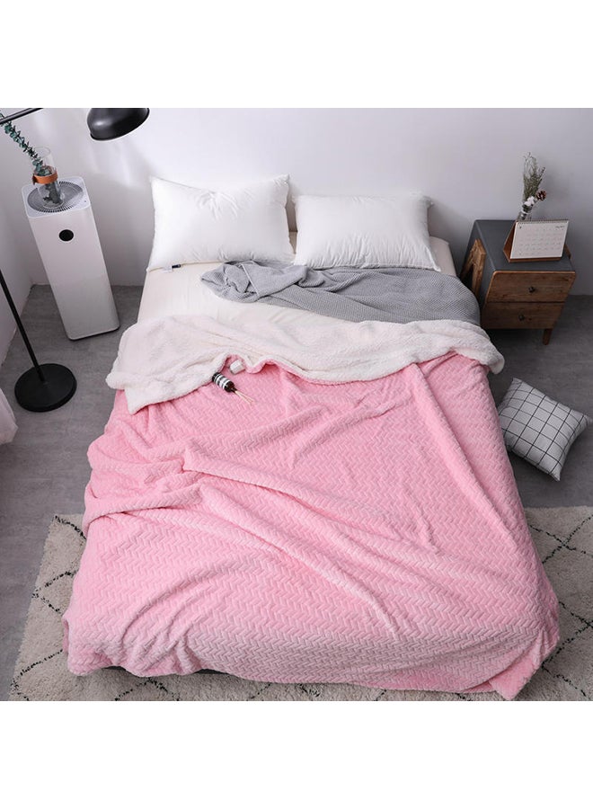 دفاية بلون سادة cotton وردي 150x200سم  - Image 1