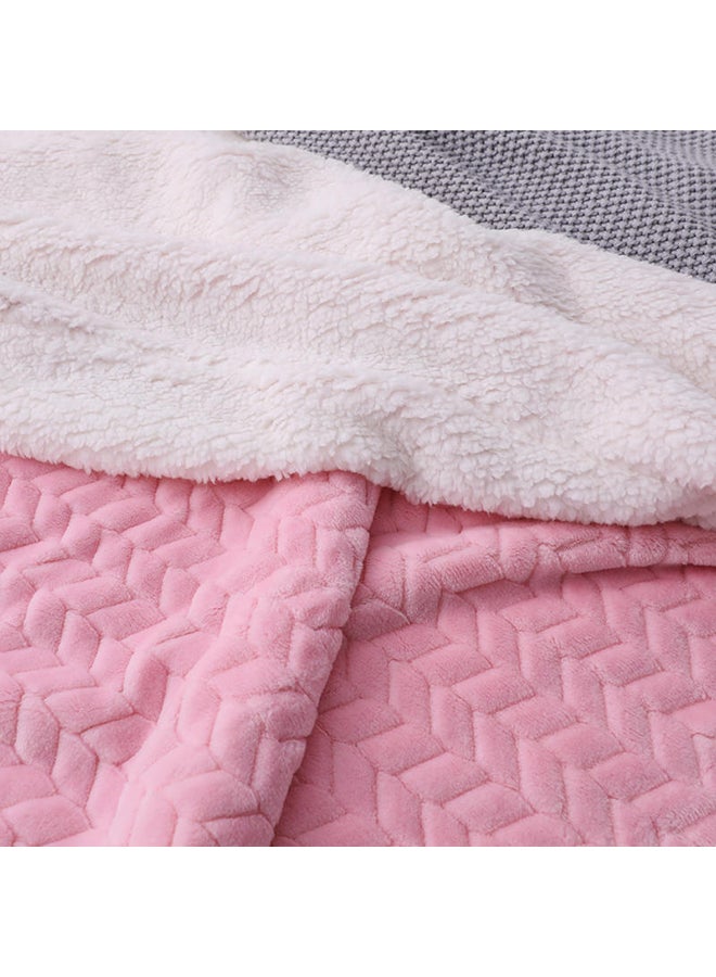 دفاية بلون سادة cotton وردي 150x200سم  - Image 4