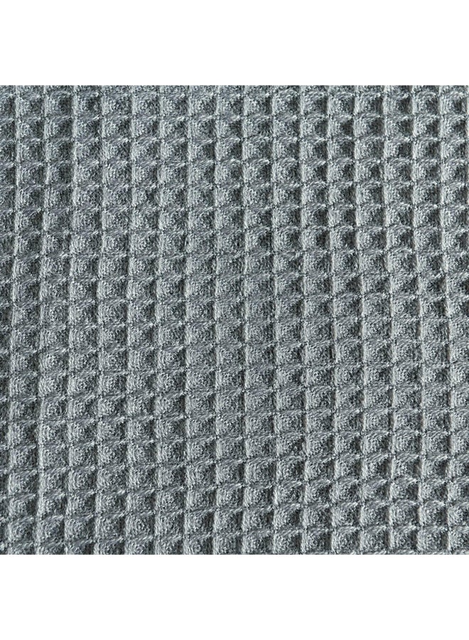 Solid Color Knitted Throw Blanket Polyester Grey 130x160cm - Image 5