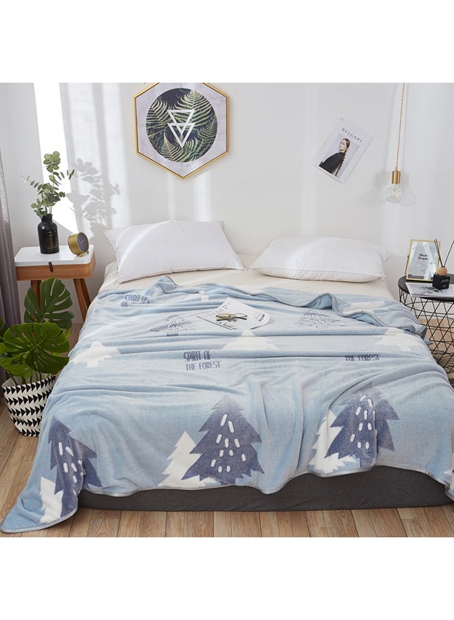 Trees Letters Pattern Soft Cozy Blanket polyester Multicolour 120x200cm - Image 2