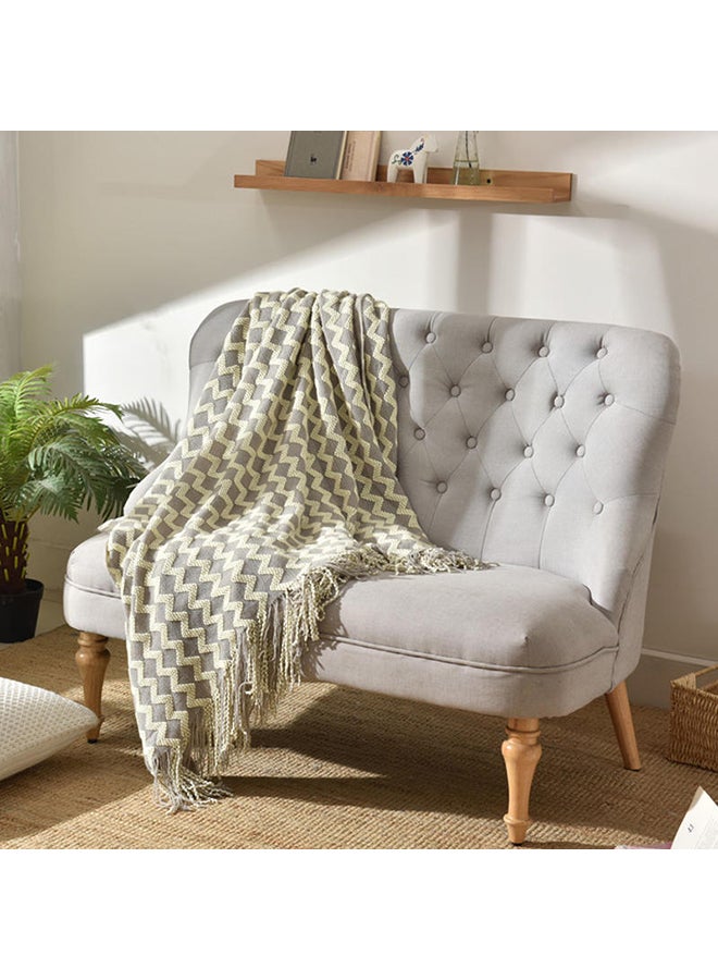Wave Pattern Casual Knitted Blanket Polyester Multicolour 120x200cm - Image 2