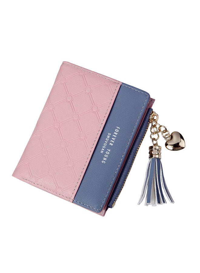 Zipper Closure Solid Design Wallet Pink 
