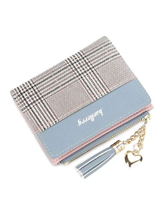 baellerry Ckeck Printed Zipper Closure Wallet Multicolour