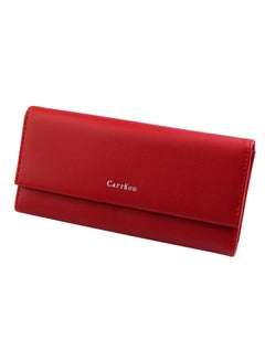 Solid Colour Zipper Closure Long Wallet Red - v1569325817/N30237035A_1