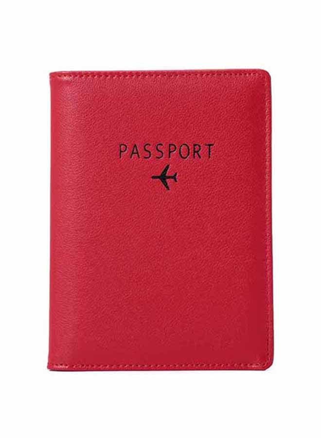 Generic - Flap Over Closure Solid Design Passport Wallet Red - Image 1