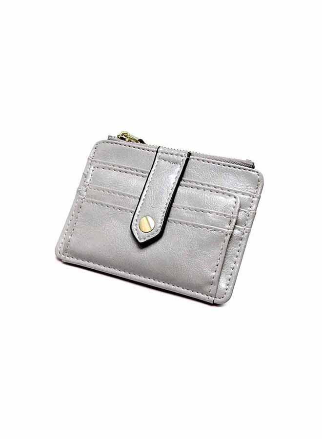Card Pack Solid Color Retro Mini Portable Card Bag Wallet Grey