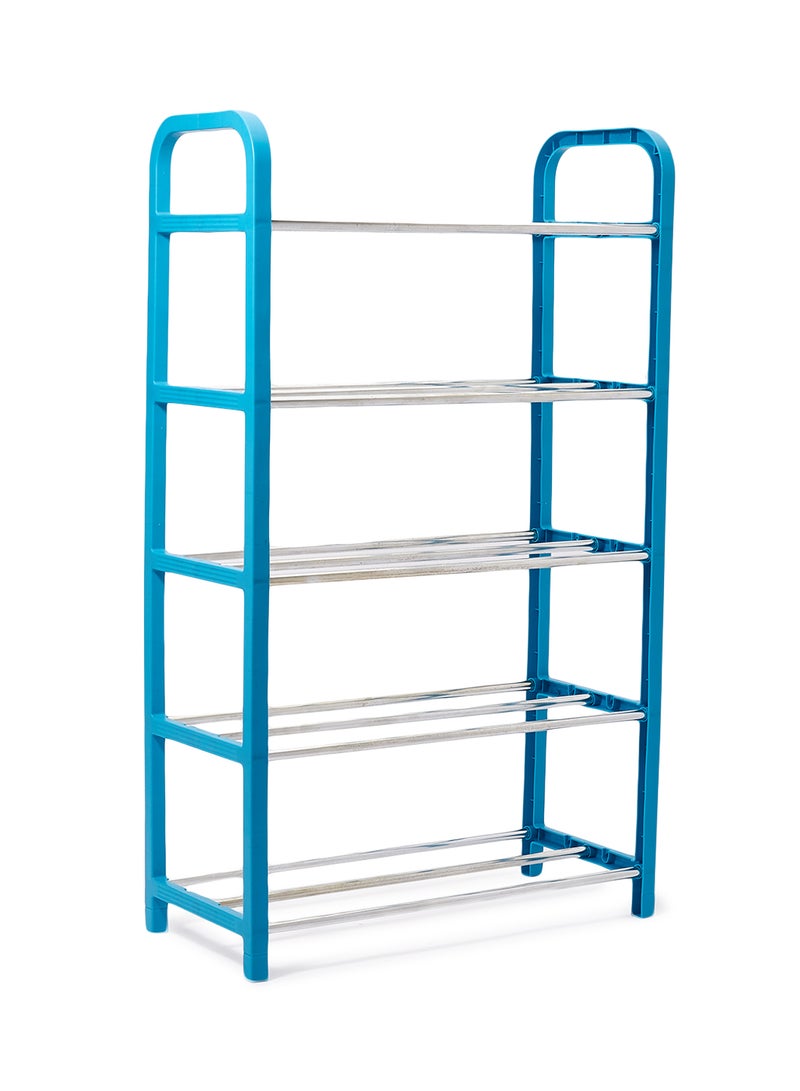 Generic 4 Layer Stackable Shoe Rack Blue/Silver  - Image 1