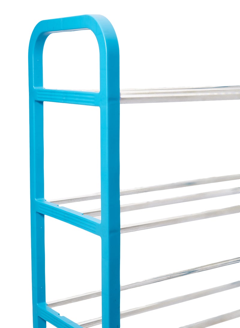 Generic 4 Layer Stackable Shoe Rack Blue/Silver  - Image 2