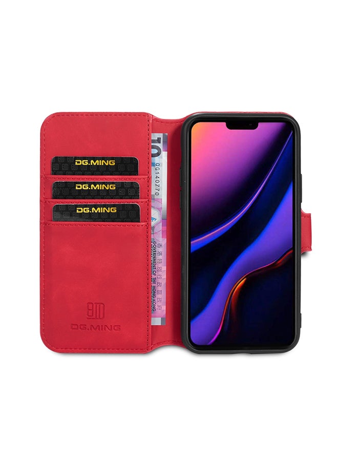Dg Ming Protective Flip Case Cover With Card Slot For Apple iPhone 11 Pro Max Red  - Image 3