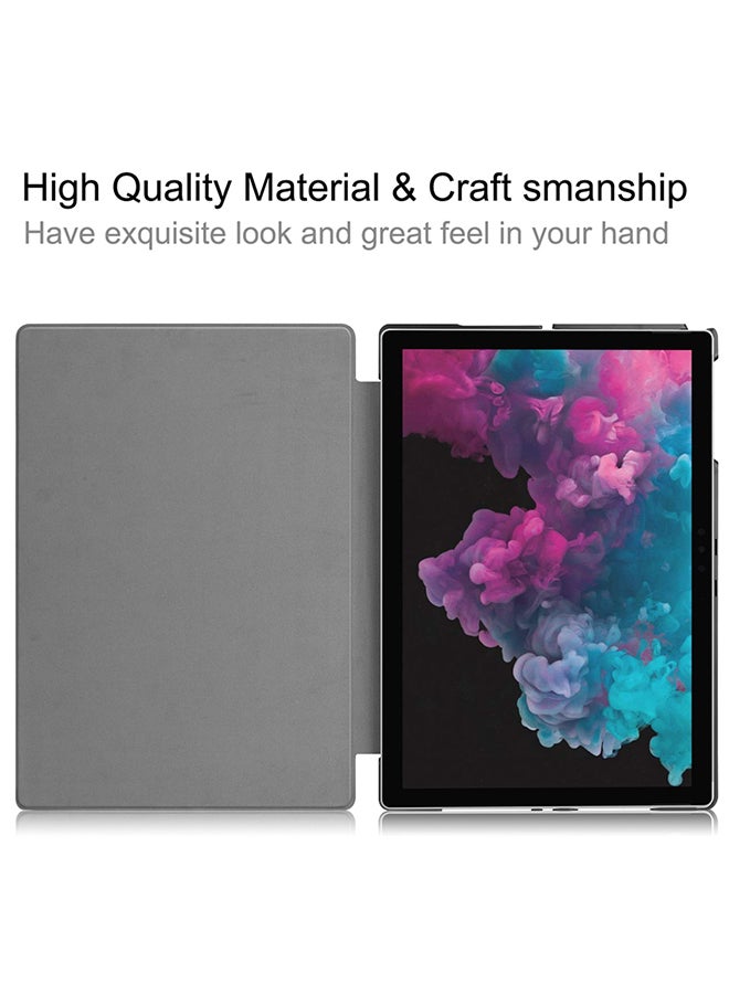 Protective Flip Case Cover With Wallet Card Slot For Microsoft Surface Pro 4 / 5 / 6 Black  - Image 3