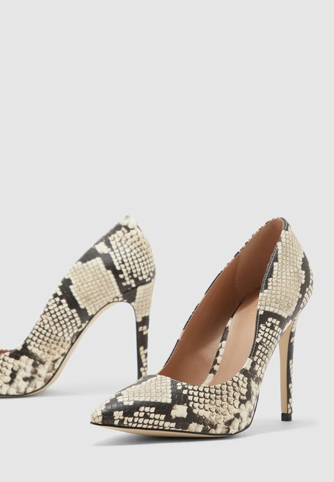 Mykel Pump With Snake Print Pumps Black