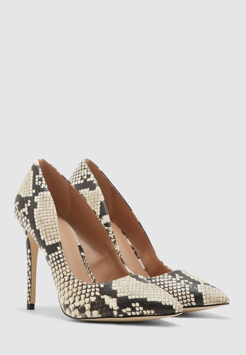 Mykel Pump With Snake Print Pumps Black