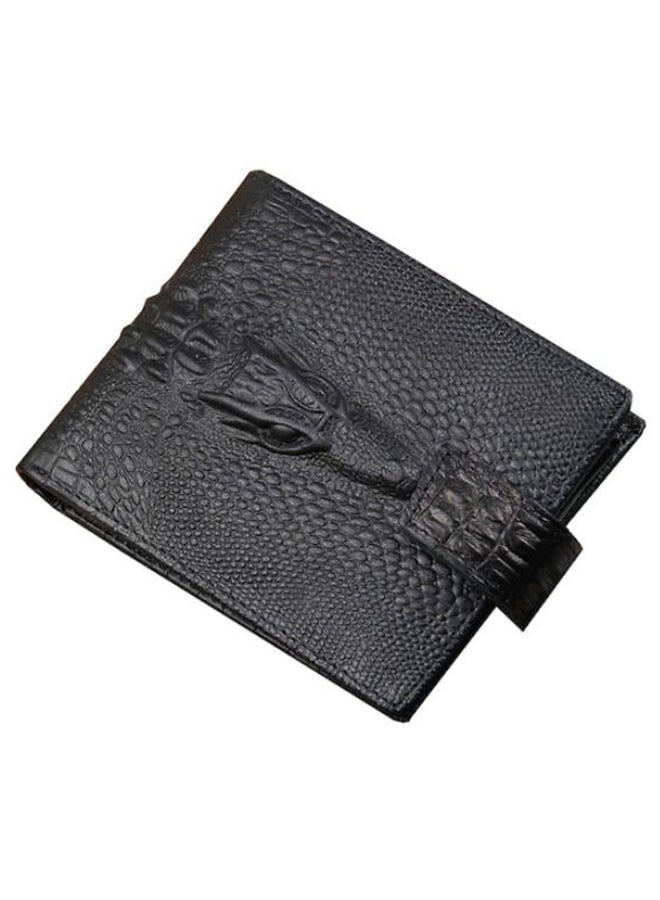 Stylish Crocodile Pattern Wallet Black