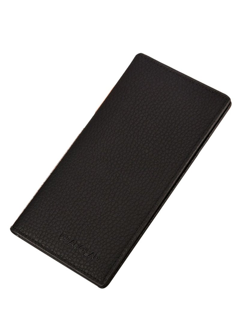 Deabolar - Retro Style Fashion Billfold Wallet Black - Image 1