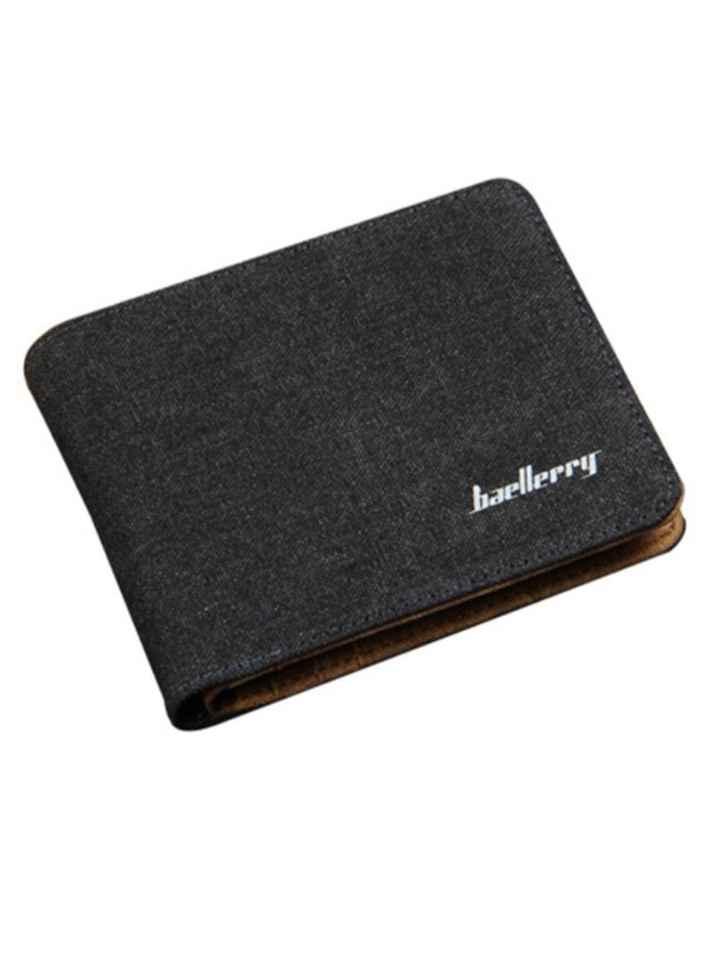 Baellery Casual Stylish Short Wallet Black - Image 1