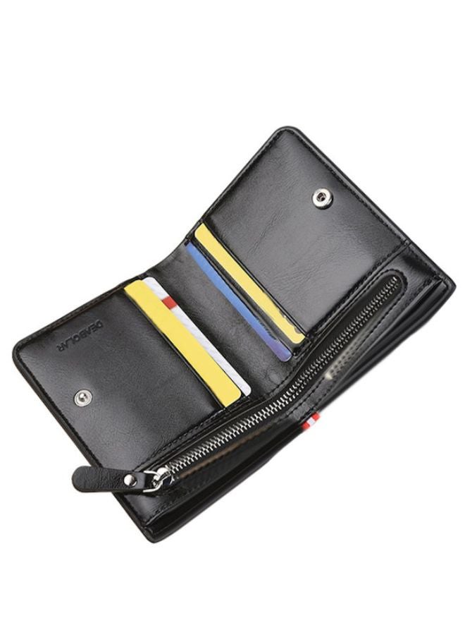 Brief Design Foldable Wallet Black