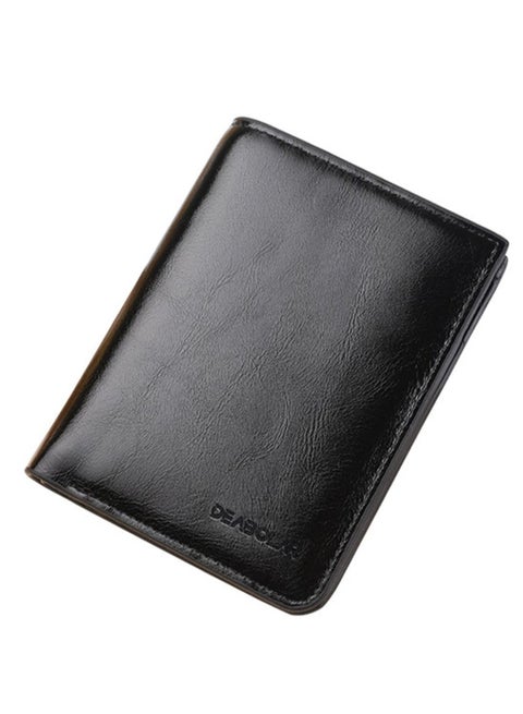 Brief Design Foldable Wallet Black