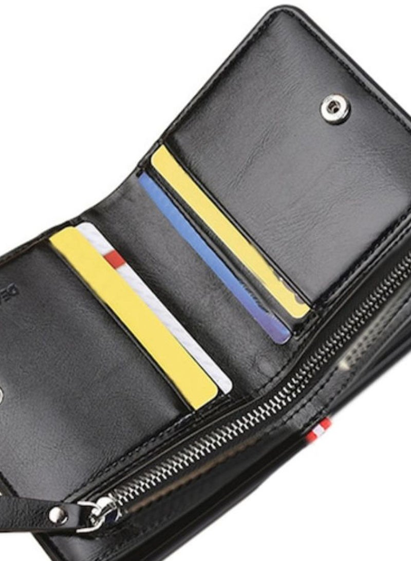 Brief Design Foldable Wallet Black