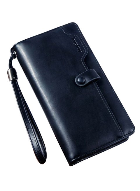 High Capacity Foldable Wallet Black