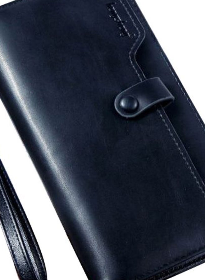 High Capacity Foldable Wallet Black